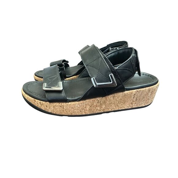FitFlop Remi Leather Wedge Sandals - Picture 1 of 7